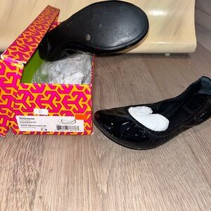 Tory Burch Black Patent Leather Flats